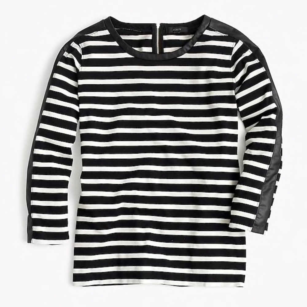 J. Crew Striped T-shirt with back zipper